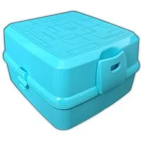 HAC24 Lunchbox Brot- und Lunchbox mit 4 Fächern Vesperdose Brotdose Vorratsbox, Kunststoff, 1400ml, Inkl. Gabel & Löffel