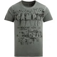 CAMP DAVID T-Shirt im Used Look mit Logo-Applikationen