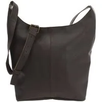 LECONI Schultertasche große Umhängetasche Beuteltasche Damentasche Shopper Echt Leder LE0055, Echtleder – Reißverschlussfach innen & außen – 34×34×11 cm