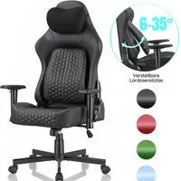 HOMALL Gaming-Stuhl gaming stuhl,mit verstellbarer Lendenstütze 6°-35°, 2D-Armlehnen,Rückenlehne 90°-135° verstellbar,150kg Belastbarkeit