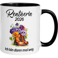 Momentals Tasse Rentnerin 2026 – „Ich bin dann mal weg“ – Geschenk Renteneintritt Frau, Gratis Versand · Links-&Rechtshänder · Spülmaschinenfest