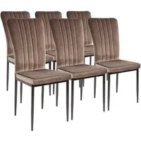 Albatros International Esszimmerstuhl Esszimmer Stühle 4 er Set MODENA, Stuhl Stühle Esszimmerstühle, Küche (6er Set, Braun, Samt Bezug), Küchenstuhl Küchenstühle Essstühle für den Esstisch Ess Stühle