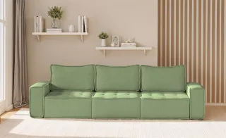 Sofa Modulsofa 3-teilig SANDE 3-Sitzer Stoff Alpine Hellgrün