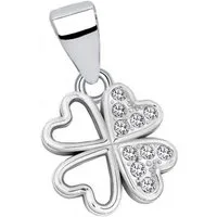 Goldene Hufeisen Kettenanhänger Kleeblatt Anhänger für Halskette 925 Silber mit Stein Kettenanhänger (1 Stück, inkl. Etui)