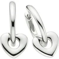 Aniston JEWELRY & WATCHES Paar Creolen Schmuck Geschenk Ohrschmuck Ohrringe mit Herzeinhänger, Einhänger abnehmbar