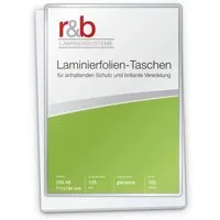 r&b Laminiersysteme Laminierfolie r&b Laminierfolien A1 bis A7, 50-350mic, glänzend, A6, glänzend, 100 St., Kompatibel, glänzend, stabil, schützend, professionell, vielseitig