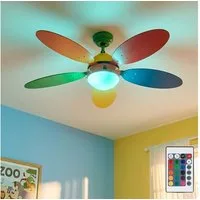 GLOBO LIGHTING Deckenventilator, Deckventilator mit LED-RGB Farbwechsler Kinderzimmer Fernbedienung