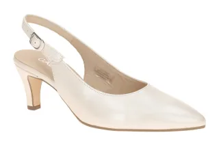 Gabor 81.590 Off-White Damenschuhe Sling Pumps Brautschuhe mit Trichterabsatz