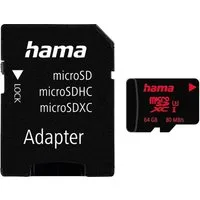 Hama microSD Karte Memory Pro 4K, Adapter/Mobile, UHS Speed C3 UHS-I 80MB/s Speicherkarte (64 GB, UHS Class 3, 80 MB/s Lesegeschwindigkeit)