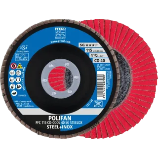 PFERD TOOLS POLIFAN Fächerscheibe PFC konisch CO-COOL SG STEELOX Stahl/Edelstahl - 67760415