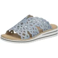 Rieker Pantolette Sommerschuh, Strandschuh, Hausschuh, Keilabsatz, mit Strass-Steinchen