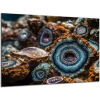 DARO Design Leinwandbild Modern Abstrakt Wandbilder XXL Wandbild Wand Deko Leinwand Bilder, (Edelsteine - Bild groß Wohnzimmer Schlafzimmer Küche Esszimmer Einteilig Querformat Fotodruck Leinwände Wanddeko Abstrakte Kunst Boho)