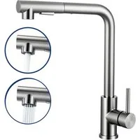 Duschparadies Küchenarmatur Küche Armatur Ausziehbare, 2 Strahlarten, 360° schwenkbar, Einhand (Spültischarmaturen, 1-St., Mischbatterie Küche) Hochdruckhahn