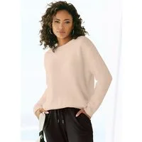 LASCANA Rundhalspullover mit Flausch-Effekt, lockerer Damenpullover, Basic