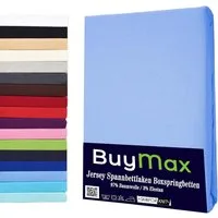 Buymax Spannbettlaken Wasserbett Spannbettlaken für Boxspringbetten Matratzen bis 35 cm Höhe, Jersey, Gummizug: Rundumgummi, (1 Stück), Spannbetttuch 97% Baumwolle, 3% Elasthan, atmungsaktiv, 40 cm Steghöhe