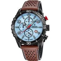 Festina Chronograph F20519/1, Armbanduhr, Quarzuhr, Herrenuhr, Stoppfunktion, Lederarmband
