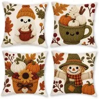 Sorvyzxn Kissenhüllen 2/4er-Set Halloween-Kissenbezüge mit 2D-Flachdruck, (4 Stück)
