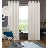 OTTO home Gardine Rudy (2 St), Ösen, halbtransparent, Halbtransparent, Leinenlook, Polyester-Leinen-Mischung, 2er Set