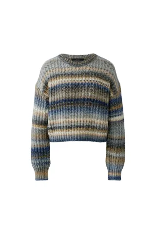 Oui - Pullover lt brown blue - Gr. - 36