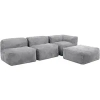 icon Sofa Modulares Ecksofa 4 Stück aus Cord Flauschig „Zen“, Spar-Set, Schaumstoff Füllung, für Wohnzimmer, für Schlafzimmer