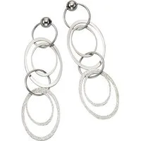 CELESTA Paar Ohrhänger Silber 925 rhodiniert aus Ringen 6cm lang