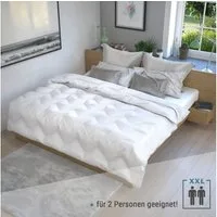 Jekatex Microfaserbettdecke Bettdecke, Microfaserbettdecke in 200x200 cm, Füllung: 100% Polyester, Bezug: 100% Polyester, Ganzjahresdecke, Allergiker geeignet