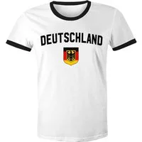 MoonWorks Print-Shirt Klassisches Herren WM-Shirt Deutschland Flagge Retro Trikot-Look mit Print