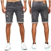 iKENNAS Jeansshorts Herren Jeansshorts Bermudar Kurze Hose Short 717-04) L.Grau W34