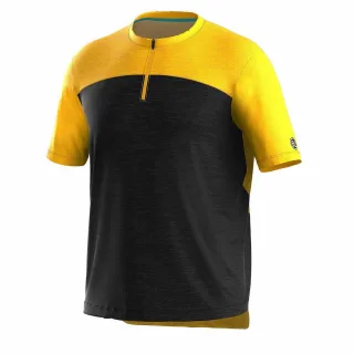Bicycle Line - "Sentiero" Radfahr-Trikot für Herren, kurzärmlig (Schwarz/Gelb)