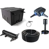 Aquaone Teichfilter AquaOne Teich Filteranlage Set Nr.75 CBF 550 Kammerfilter 40W Eco Teichpumpe Teichgröße bis 60000l Teichschlauch UV Klärer
