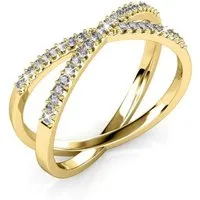 Ella Eisvogel Goldring Ring X : Roségold & 40 österreichische Kristalle (funkelnd), 18 Karat vergoldet