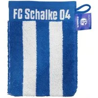 FC Schalke 04 Waschlappen Waschhandschuh Blockstreifen, Stoff