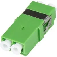 LWL Kupplung, Duplex, LC/APC > LC/APC Buchse, Single Mode OS2 grün, ohne Flansch