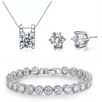 Kim Johanson Schmuckset Elli (Set, 3-tlg., inkl. Schmuckbox), mit Zirkonia, aus 925 Silber und Metall