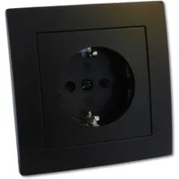 Lichtideen Schalter 2625 Levina schwarz Schukodose Schraubanschluss schwarz (Taster, Schalter, Anennendose, Steckdose mit USB lieferbar)