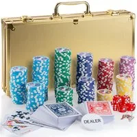 Goods+Gadgets Spiel Goods+Gadgets Profi Poker Set – Pokerkoffer mit 300–500 Chips Zuhause, Pokerset inkl. 300-500 Poker-Chips, Casino für Zuhause