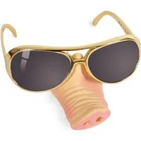 Fries Verkleidungsmaske Brille mit Schweinenase Schweinsnase Halloween Karneval Fasching Party, Mit Schweinenase