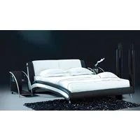 Xlmoebel Polsterbett Luxuriöses Hotelbett aus Leder in Schwarz-Weiß mit modernem Design (1-tlg., Betten), Hergestellt in Europa