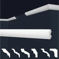 marbet design Stuckleiste, 30 Meter / 15 Leisten, XPS Styropor weiß - Deckenleisten Zierleisten Eckleisten Dekorbau E-Leisten - (30 Meter / 15 Leisten E-1)