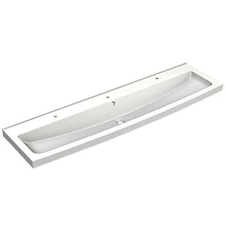 KWC Aquarotter Waschrinne, SOLX, MIRANIT, alpinweiß, 1800x170x480 mm, 3 Hahnlöcher, 203.0000.238 203.0000.238