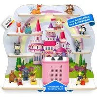stadtecken Kinderregal groß, geeignet für Toniebox 2 und ca. 50 Tonies, Packung, Perfekte Aufbewahrung im Kinderzimmer
