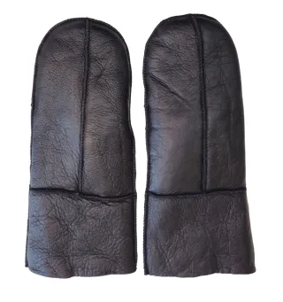 Damen Handschuhe aus echtem Schaffell, schwarz, warme Handschuhe