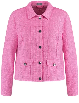 SAMOON - Blazerjacke aus leichter Struktur-Qualität pink lemonade - Gr. - 44