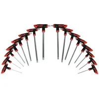Weber GmbH Steckschlüssel T-Griff Steckschlüsselsatz 16-teilig (Set, 16 St., 16-teilig), aus Chrom-Vanadium-Stahl, im Kunststoffkoffer, 2-Komponenten-Griff