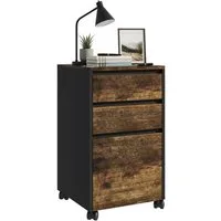 relaxdays Rollcontainer mit 3 Schublade, Industrial-Schwarz