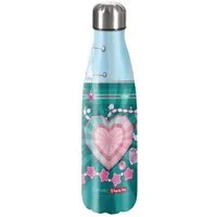 Step by Step Schulranzen Edelstahl Trinkflasche 0,5 l Glitter Heart Hazle (1 Stück), Isolier-Flasche, BPA-frei