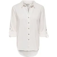 ONLY Hemdbluse ONLGOA 3/4 STRAP LINEN BL SHIRT CC PNT mit Leinen, umschlagbare Manschetten