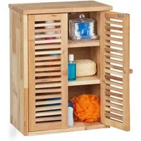 relaxdays Hängeschrank Schmaler Hängeschrank aus Walnuss