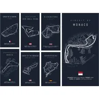 JUSTGOODMOOD Poster Formel 1 Kalender 2026 Strecken Großer Preis von Silverstone Daytona L, Nürburgring (1 St)