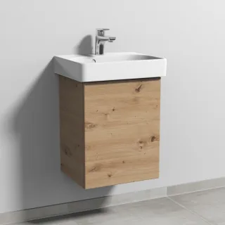 Sanipa 3way Waschtischunterbau zu Geberit Smyle Square Waschtisch mit 1 Tür, Eiche Natural-Touch SM66985